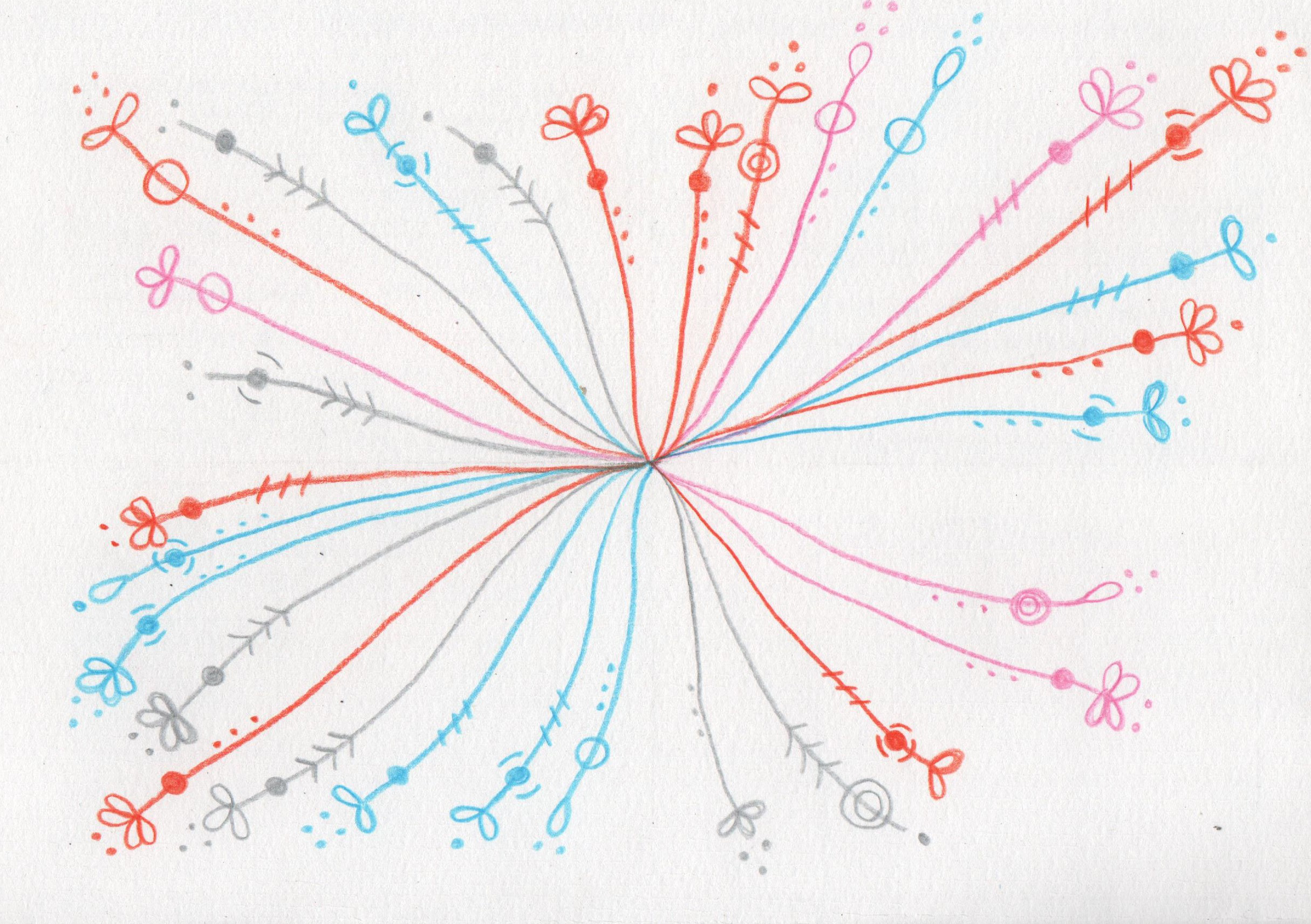 Selfie de dados de Julia Gava, visualização feita à mão livre