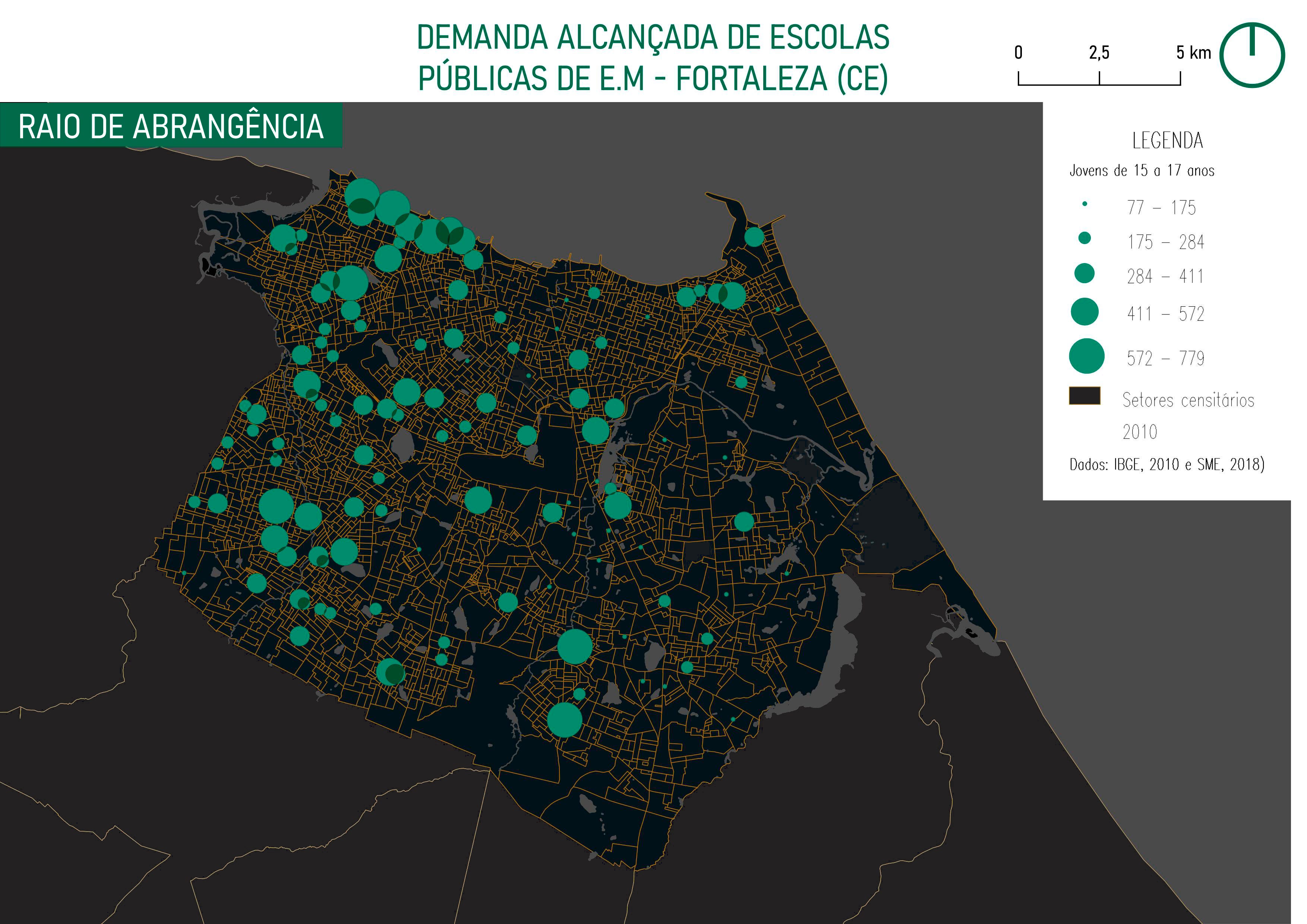 Mapa de Fortaleza/CE - Escolas de Ensino Médio