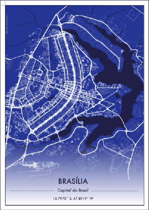 Resultado final do mapa artístico de Brasília com degradê na legenda
